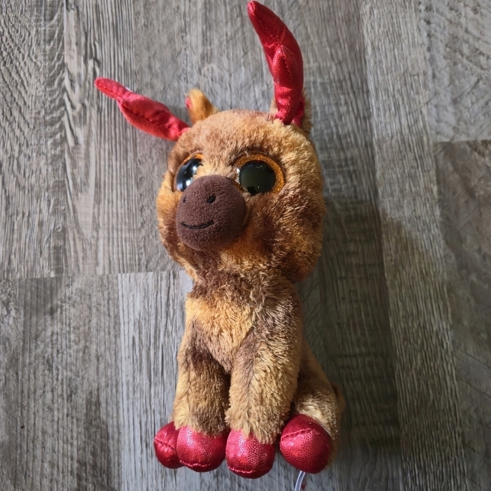 Ty Beanie Boos Maple the Reindeer Christmas Plush Holiday Kid Toddler Gift